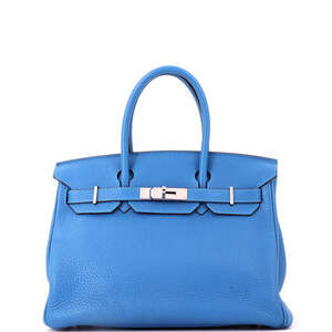 Hermes Birkin 30 Blue Clemence with Palladium Hardware